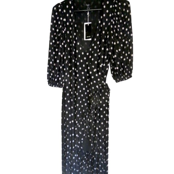 Piper Dresses & Skirts - NWT PIPER Black & White Spotted Midi-Dress Long Sleeves SIZE 12 $80 (RRP $120)💛